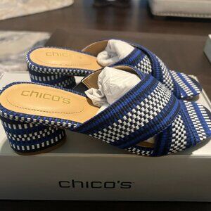 Chico's Crisscross Sandals - Size 7 (Blue)
